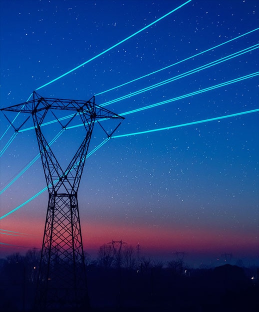 electricity tower and power lines
